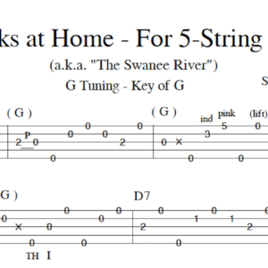 "Old Folks at Home" - 5 string banjo tab