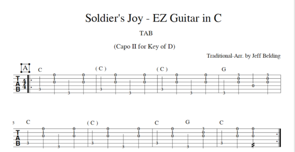 "Soldiers Joy" for Guitar