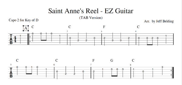 Saint Anne's Reel for Guitar